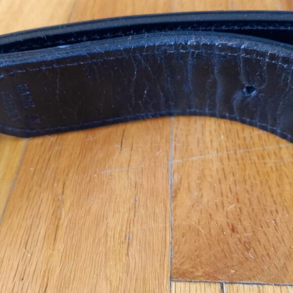 Vintage Shady Lane man black leather belt with belt buckle tree 46 - Picture 3 of 6